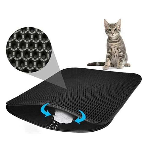 

cat beds & furniture double-layer litter mat foldable waterproof pet pad non-slip high elasticity eva sanitary trapper