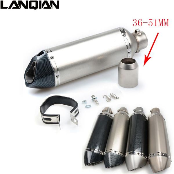 

motorcycle exhaust system pipe muffler inlet 51mm 61mm gp mufflers carbon fiber with sticker