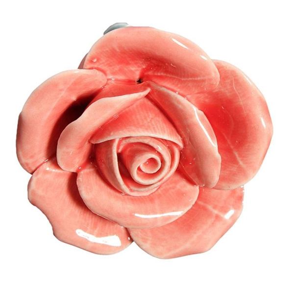 

handles & pulls 1pcs vintage rose flower ceramic door knobs handle drawer pink