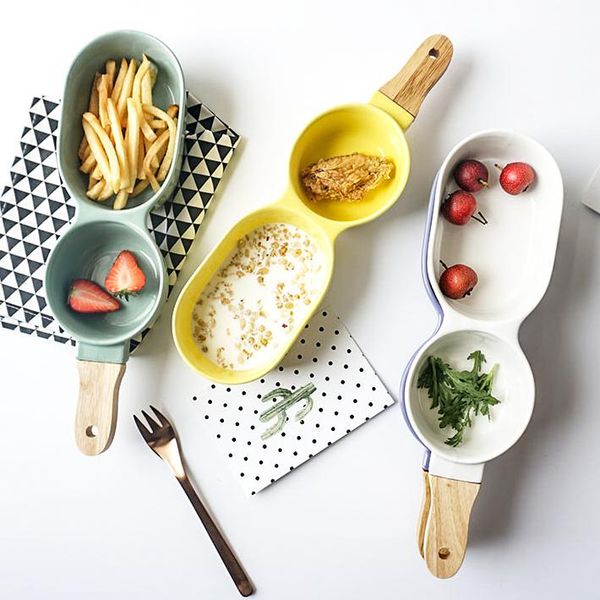 

creative ceramic breakfast bowl with handle table decoration el service supplies fruit salad bowls