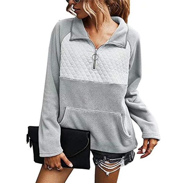 

hirigin autumn spring women fashion patchwork color casual hoodies fashin streetwear home outfits zipper sweatshirt women's & sweatshir, Black