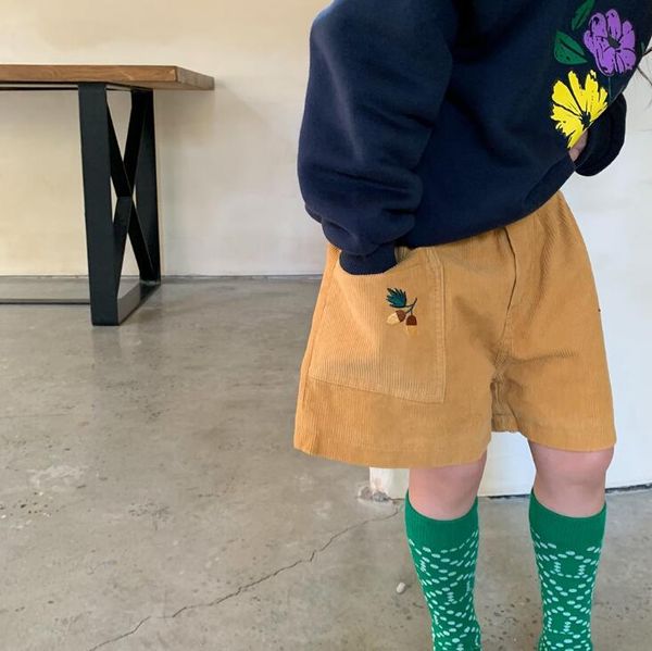 

shorts 2021 girs boys corduroy winter fashion cotton kids 2-8 years wd302, Black