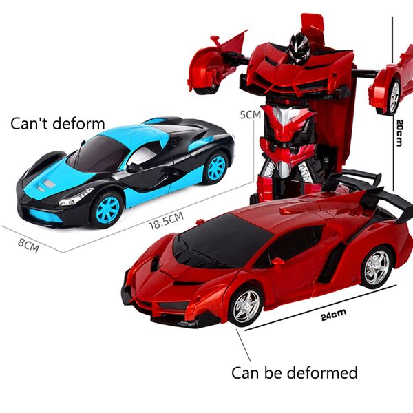 

2in1 rc car transformation robot car 118 deformation rc car toy led light electric sports models gift for boy toy