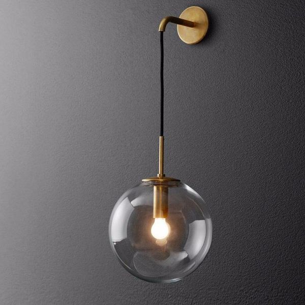 

wall lamp modern nordic glass gold black metal sconce bedroom bedside light fixtures bathroom mirror industrial decor