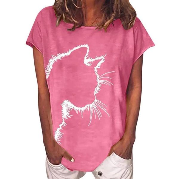 

women's t-shirt summer cotton printed round neck crop female casual shirt size sleeve plus t t-shirts loose sleeveless/ c6i6, White