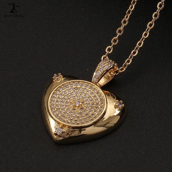 

pendant necklaces andshiny copper gold plated love heart necklace for women men golden cruel style hip hop boys sweater chain, Silver