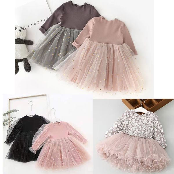 

baby girls dresses spring winter long sleeve tutu lace solid princess dress infantil newborn 1st birthday party clothes christening gown cas, Red;yellow