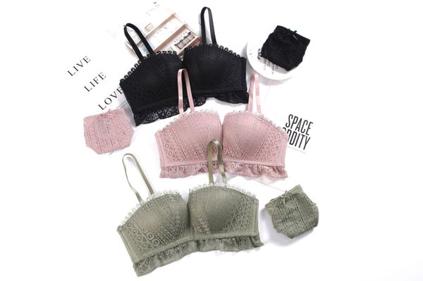 

bra set style lace embroidered, Red;black