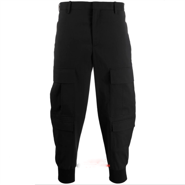 

men's pants casual sports pencil spring and autumn dark youth fashion all-match slim nine-point, Black