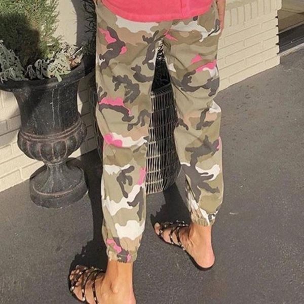 

women's pants & capris camouflage printed trousers fashion high elastic casual loose wild, Black;white