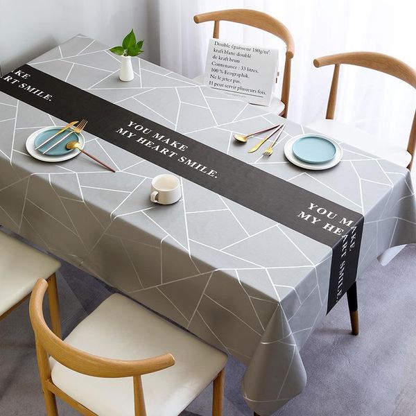 

table cloth extended long marble tablecloth waterproof oilproof resistant fashion pvc tea flag