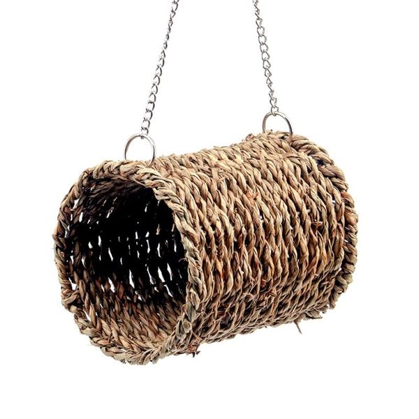 

bird cages nest bed grass tunnel hammock hanging pet cage ornament decoration dropship