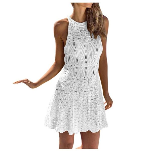 

casual dresses 35#beach dress women's solid color embroidered lace crochet bikini beach swimwear overall holiday vestidos, Black;gray