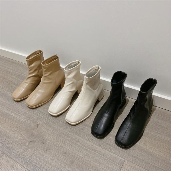 

boots lace up thigh high heels boots-women autumn shoes luxury designer over-the-knee 2021 rubber rock ladies fas, Black