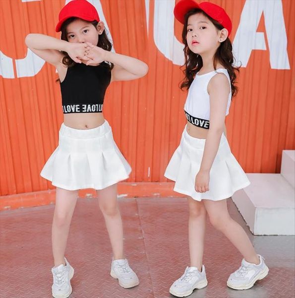 

lovely casual two piece kids crop skirt set for girls 3 4 6 8 9 11 12 13 14, White