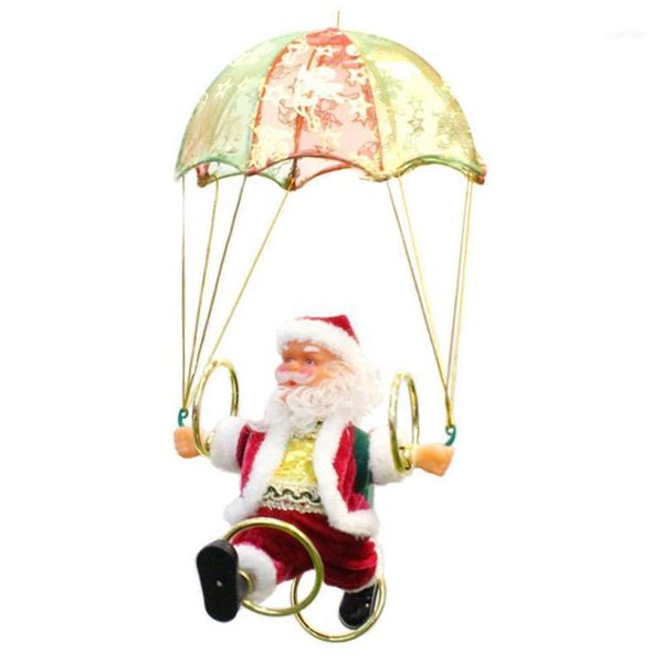 

christmas decorations durable creative electric santa claus parachute plush doll toy lovely gift funny year kids gifts party1