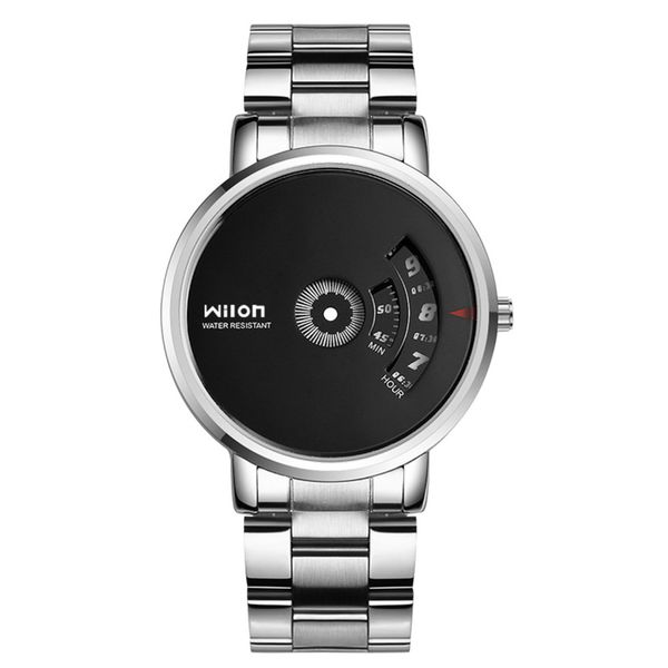 

watch trend digital quartz men's leisure simple trend steel band, Slivery;brown