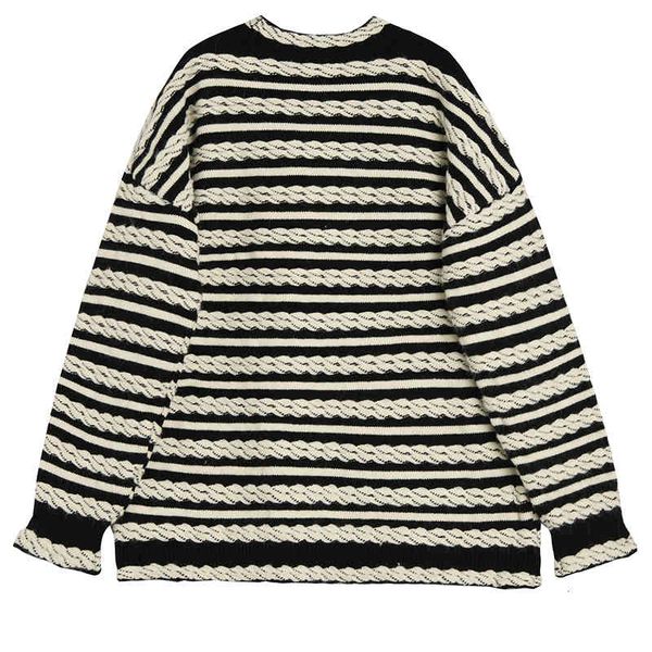 

women's sweaters [eam] black striped knitting cardigan sweater loose fit v-neck long sleeve women fashion autumn winter 2022 1de3299 4a, White;black