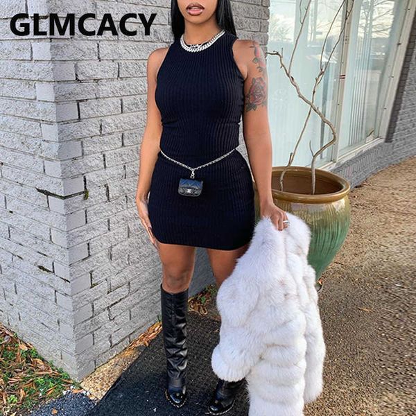 

women solid sleeveless tank dress casual slim mini dresses 210702, Black;gray