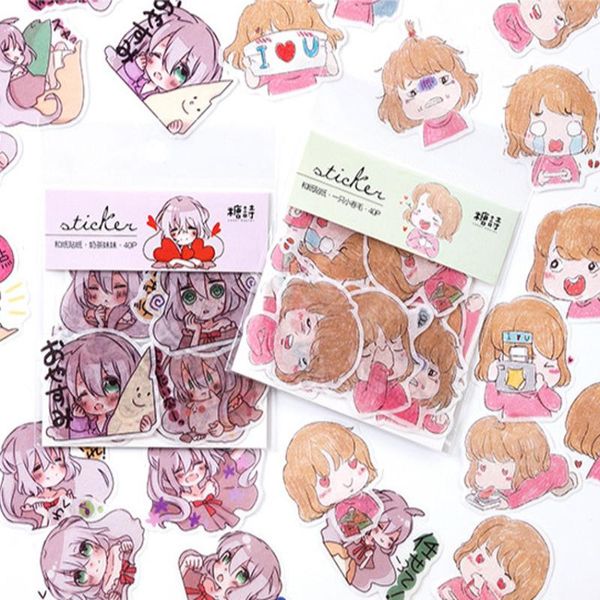 

gift wrap 15pack/lot cartoon kawaii girl sticker pack lable stickers scrapbooking self-adhesive diy decoration diary