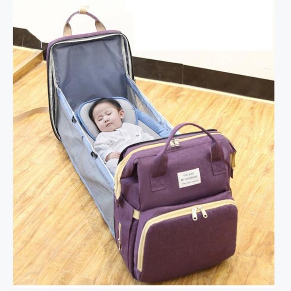 

mommy baby diaper bag with changing bed multifunction folding travel backpack large capacity nappy nursing upgrade hooks bags