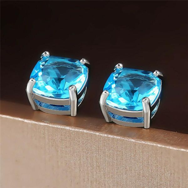 

stud simple square zircon earrings jewelry accessories 2021, Golden;silver