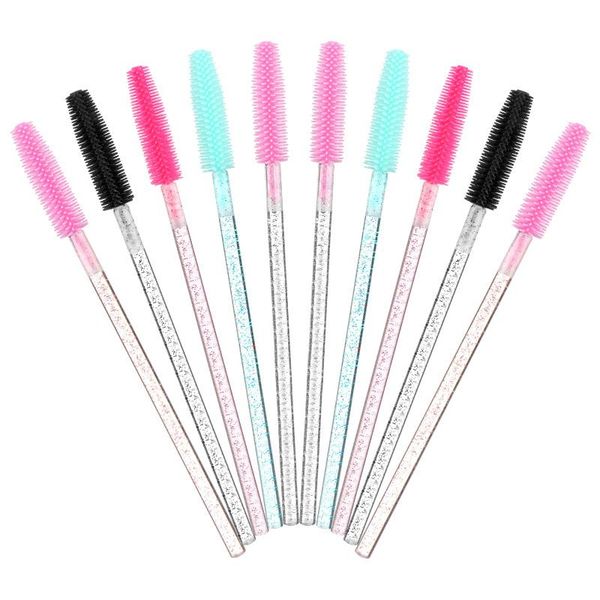 

makeup brushes 50pcs disposable eyelash brush, mascara wands applicators kits for extensions and eyebrow brush