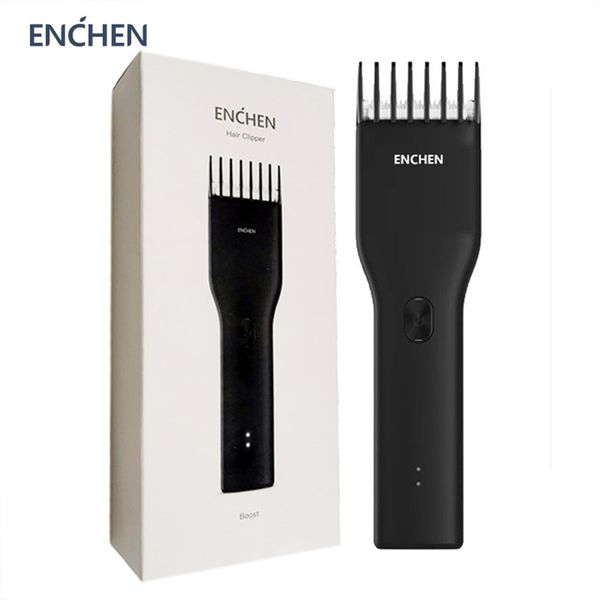 Ajustador original do cabelo de Enchen para homens crianças sem fio USB recarregável cortador elétrico máquina de cortador com pente ajustável 220106