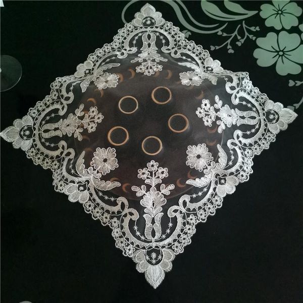 

mats & pads european square embroidered transparent placemat table mat tea set rice cooker printer dust cover christmas wedding decoration
