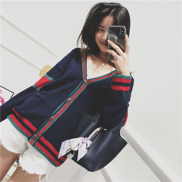 

red stripe cardigan, White