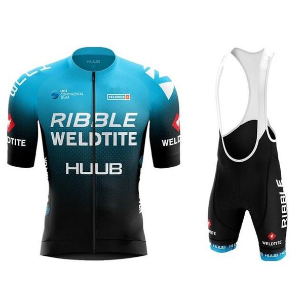 

racing sets 2021 huub mtb cycling jersey set pro team mens summer bicycle clothing bib 9d gel shorts ropa de hombre, Black;blue