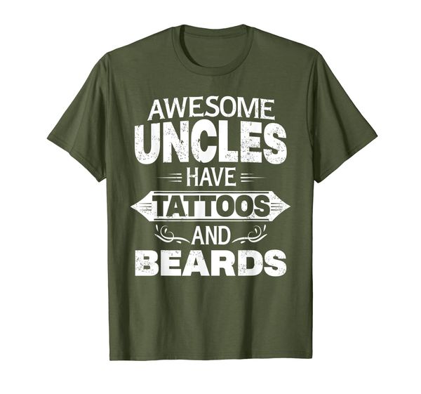 

awesome uncles have tattoos and beards t shirt father's day, White;black
