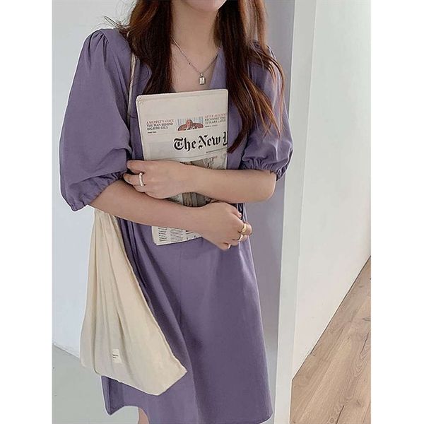 

fashion button front dress deep v neck nipped waist vestidos midi slim purple es casual 210529, Black;gray