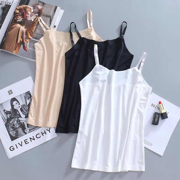 

camisoles & tanks women 2021 spring autumn fashion thin bottoming vests female solid color slim ladies o-neck sleeveless j02, Black;white