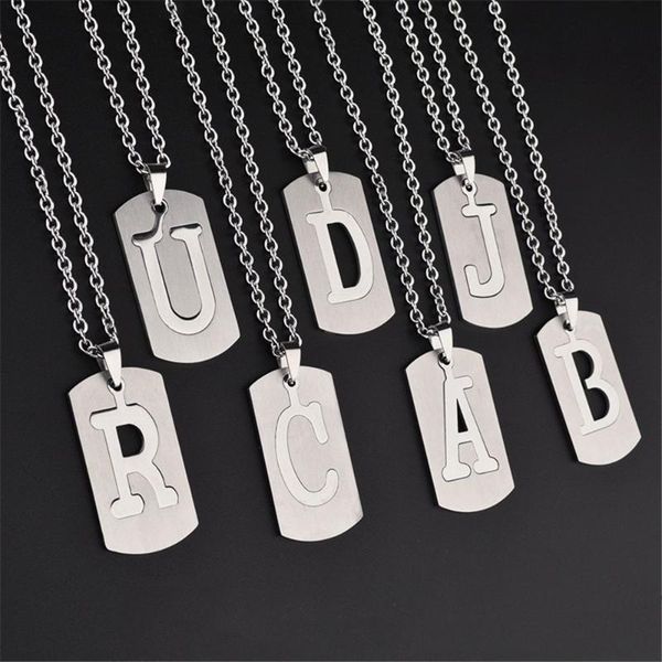 

chains fashion jewelry minimalist luxury metal cursive alphabet pendant a to z initial necklace 26 letters, Silver