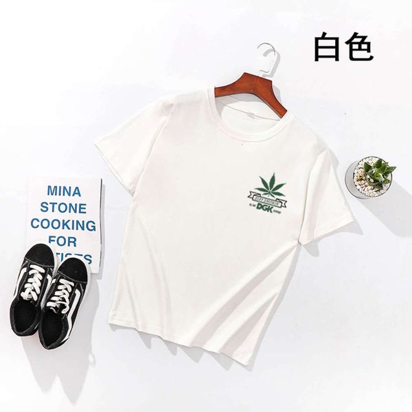 

women's t-shirt summer korean version bf harajuku loose cartoon couple short student half sleeve class uniform e7lf, White