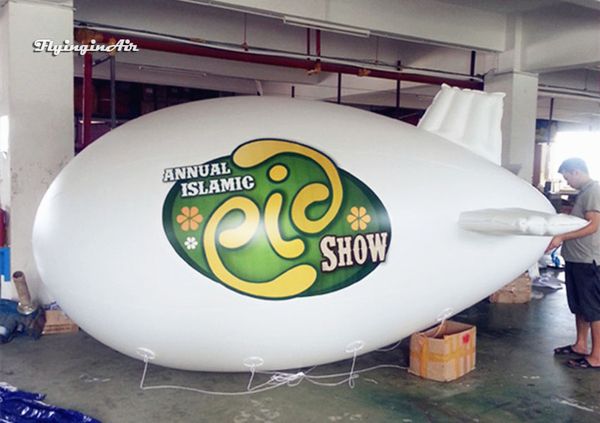 4 m/5 m/6 m PVC-aufblasbarer Helium-Zeppelin-bedruckter Werbe-Luftschiff-Schwimmballon für Veranstaltungen und Paraden
