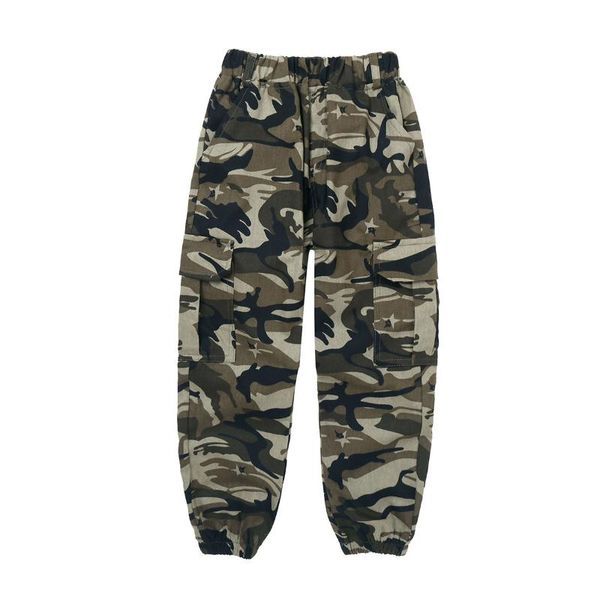 

kids camo trousers teenage boys cargo pants casual cotton sport children camouflage for joggers sweatpants, Blue