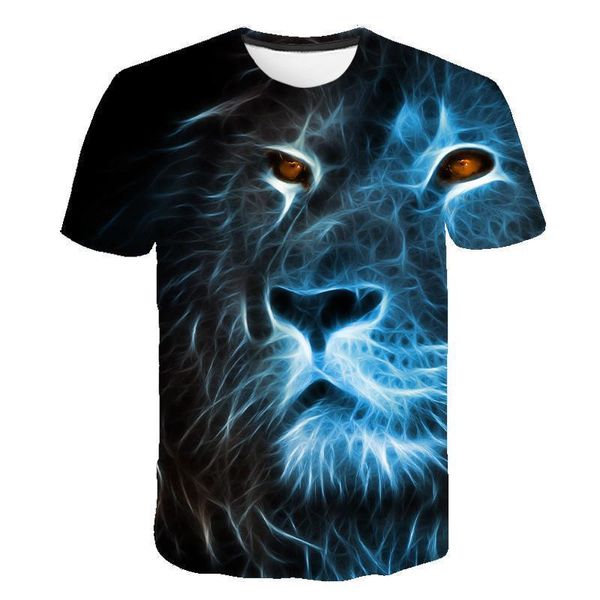 

camiseta masculina de vero quente o pescoo roupas manga animal leo 3d impresso tamanho grande xxs-6xl men's t-shirts, White;black