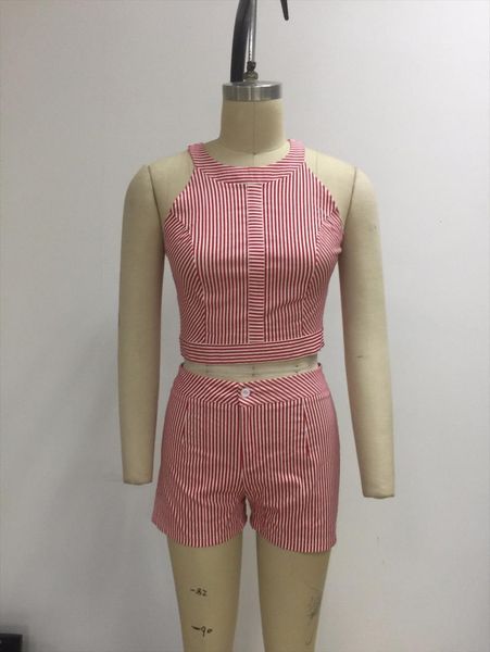 

crop striped shorts set womens tracksuits 2 piece summer boho wide leg two, Gray