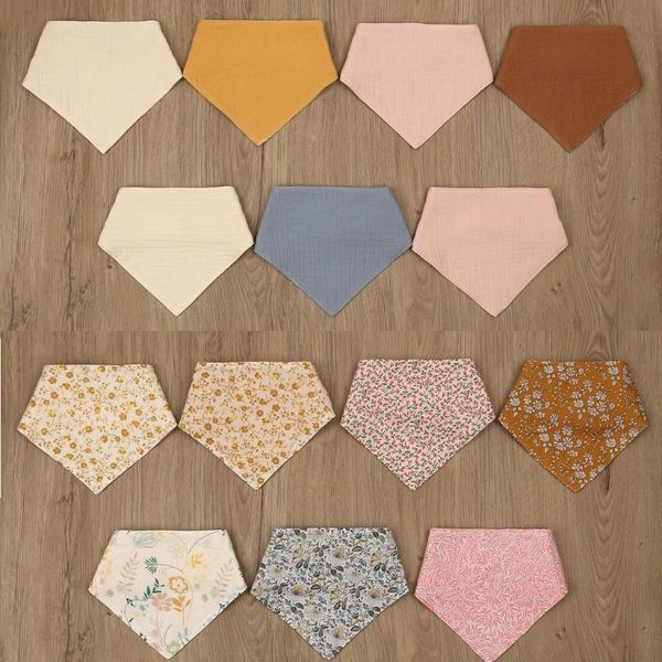 

bibs & burp cloths 32 types 1pc infant cotton soft toddler triangle scarf floral printing baby boys accessories born girls bandana