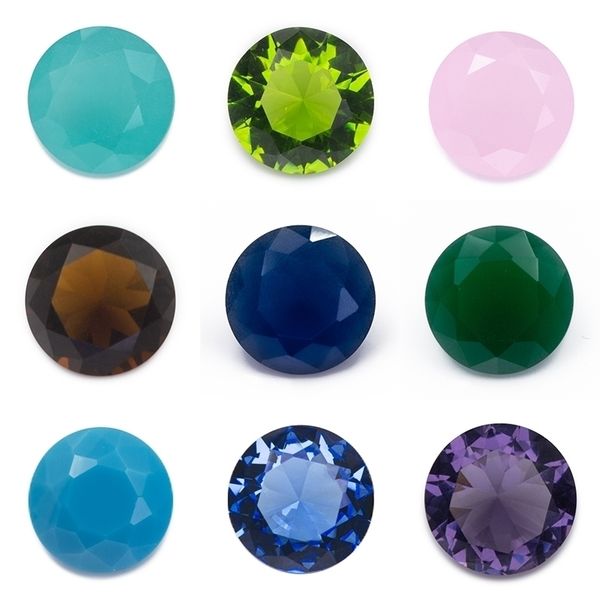 

size 1.0mm-15mm round shape loose glass stone bw1 color peridot blue green violet