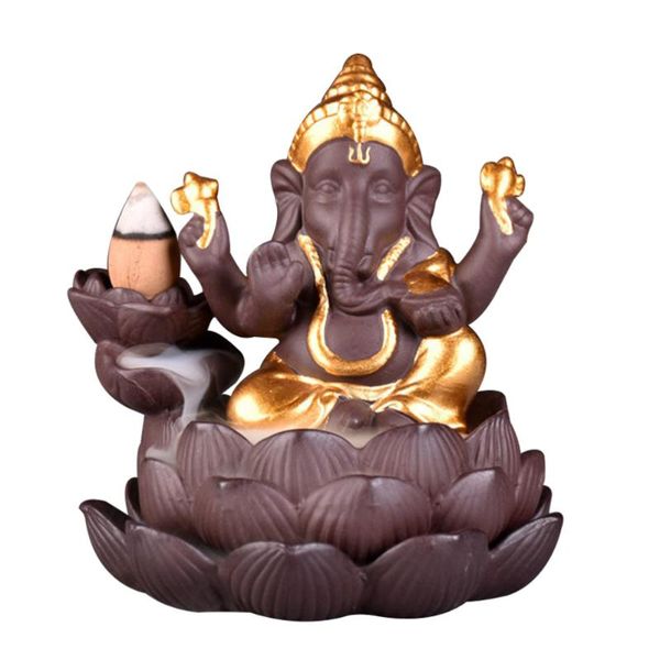 

fragrance lamps 2pc purple sands backflow censer decor elephant-headed god incense burner creative del