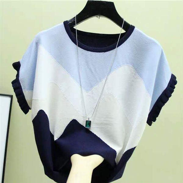 

women's t-shirt shintimes thin t women knitted stitching color tee femme summer loose woman short sleeve casual female g2bo, White