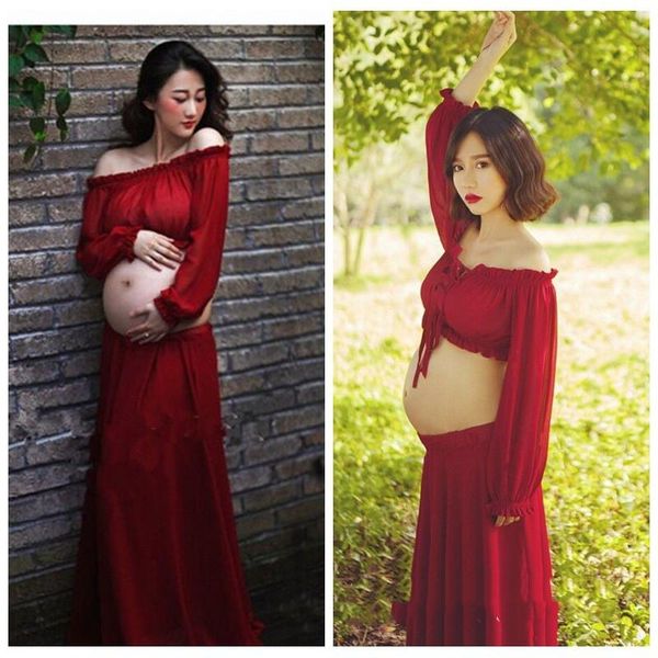 

maternity gown shoot po maxi dress split front cotton pography props dresses, White