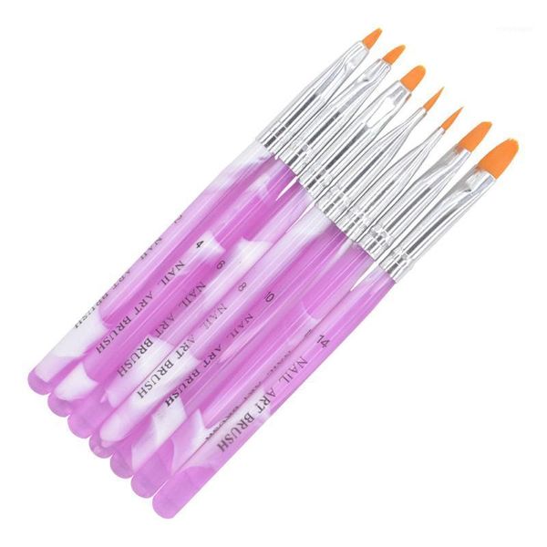 

nail tools brushes women gel brush set flower pen fan dizzy novel drop 1, Silver