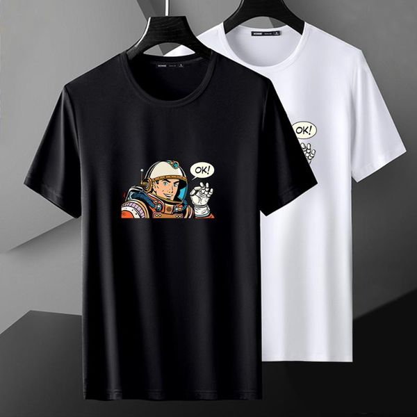 

men's t-shirts creative spoof pattern printing short-sleeved t-shirt 100% cotton tshirt fashion street casual tees, White;black