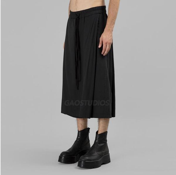 

men's pants 2021 summer cropped trousers take the show stage simple fashion personality skirts patns plus size 27-42, Black