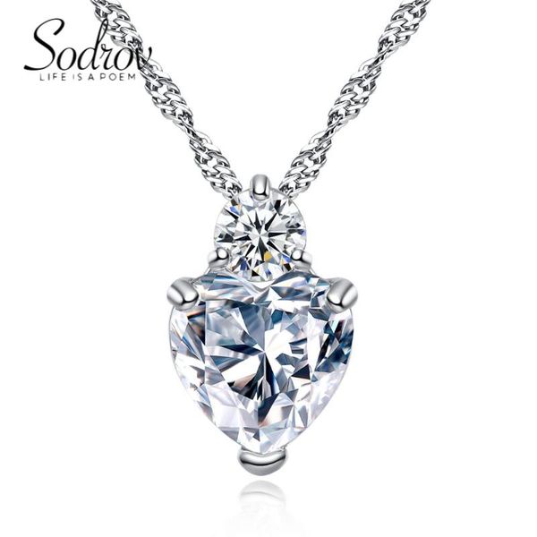 

chains sodrov necklace for women silver sterling heart pendant jewelry