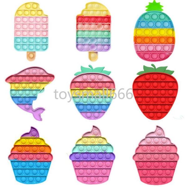 

rainbow fidget push bubble sensory decompression toys squishy stress reliever autism needs anti-stress children toys